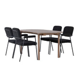 Andy jídelní stůl 180*75 – přírodní / přírodní MDF + jídelní židle Yesterday – černá / černá Boucle _4