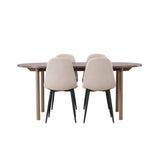 Andy jídelní stůl 180*75 – přírodní / přírodní MDF + jídelní židle Polar – černá / béžová Boucle _4