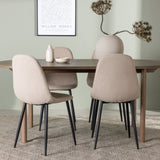 Andy jídelní stůl 180*75 – přírodní / přírodní MDF + jídelní židle Polar – černá / béžová Boucle _4