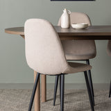 Andy jídelní stůl 180*75 – přírodní / přírodní MDF + jídelní židle Polar – černá / béžová Boucle _4