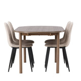Andy jídelní stůl 180*75 – přírodní / přírodní MDF + jídelní židle Polar – černá / béžová Boucle _4