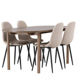 Andy jídelní stůl 180*75 – přírodní / přírodní MDF + jídelní židle Polar – černá / béžová Boucle _4