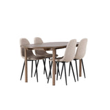 Andy jídelní stůl 180*75 – přírodní / přírodní MDF + jídelní židle Polar – černá / béžová Boucle _4