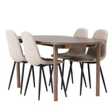 Andy jídelní stůl 180*75 – přírodní / přírodní MDF + jídelní židle Polar – černá / béžová Boucle _4