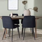 Andy jídelní stůl 180*75 - přírodní / přírodní MDF + noční jídelní židle - černá / černý samet _4