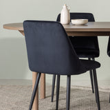 Andy jídelní stůl 180*75 - přírodní / přírodní MDF + noční jídelní židle - černá / černý samet _4