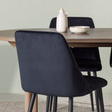 Andy jídelní stůl 180*75 - přírodní / přírodní MDF + noční jídelní židle - černá / černý samet _4