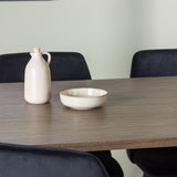 Andy jídelní stůl 180*75 - přírodní / přírodní MDF + noční jídelní židle - černá / černý samet _4