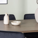 Andy jídelní stůl 180*75 - přírodní / přírodní MDF + noční jídelní židle - černá / černý samet _4