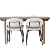 Andy jídelní stůl 180*75 – přírodní / přírodní MDF + Chicco jídelní židle – černá / bílá Boucle _4