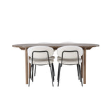 Andy jídelní stůl 180*75 – přírodní / přírodní MDF + Chicco jídelní židle – černá / bílá Boucle _4