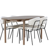 Andy jídelní stůl 180*75 – přírodní / přírodní MDF + Chicco jídelní židle – černá / bílá Boucle _4