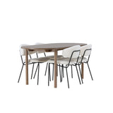 Andy jídelní stůl 180*75 – přírodní / přírodní MDF + Chicco jídelní židle – černá / bílá Boucle _4