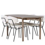 Andy jídelní stůl 180*75 – přírodní / přírodní MDF + Chicco jídelní židle – černá / bílá Boucle _4