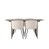 Andy jídelní stůl 180*75 – přírodní / přírodní MDF + židle Berit – černá / béžová sametová _4