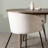 Andy jídelní stůl 180*75 – přírodní / přírodní MDF + židle Berit – černá / béžová sametová _4