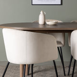 Andy jídelní stůl 180*75 – přírodní / přírodní MDF + židle Berit – černá / béžová sametová _4