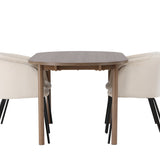 Andy jídelní stůl 180*75 – přírodní / přírodní MDF + židle Berit – černá / béžová sametová _4