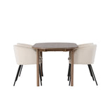 Andy jídelní stůl 180*75 – přírodní / přírodní MDF + židle Berit – černá / béžová sametová _4