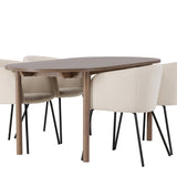 Andy jídelní stůl 180*75 – přírodní / přírodní MDF + židle Berit – černá / béžová sametová _4