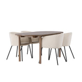 Andy jídelní stůl 180*75 – přírodní / přírodní MDF + židle Berit – černá / béžová sametová _4