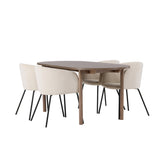 Andy jídelní stůl 180*75 – přírodní / přírodní MDF + židle Berit – černá / béžová sametová _4