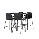 Barový stůl Rax 120*60 - Černá / Černá MDF + Tvist Barová židle - Černá / Černá PU _4