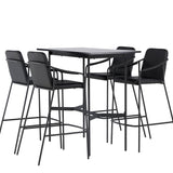 Barový stůl Rax 120*60 - Černá / Černá MDF + Tvist Barová židle - Černá / Černá PU _4