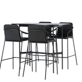 Barový stůl Rax 120*60 - Černá / Černá MDF + Tvist Barová židle - Černá / Černá PU _4