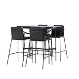 Barový stůl Rax 120*60 - Černá / Černá MDF + Tvist Barová židle - Černá / Černá PU _4