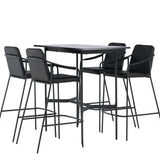 Barový stůl Rax 120*60 - Černá / Černá MDF + Tvist Barová židle - Černá / Černá PU _4