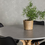 Jídelní stůl Piazza - přírodní / tmavě šedý stříkací kámen + jídelní židle Zeno - přírodní vzhled dřeva / černá PP _4