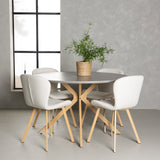 Jídelní stůl Piazza – přírodní / tmavě šedý stříkací kámen + jídelní židle Lilja – dub / béžová látka _4