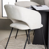 Bootcut kulatý jídelní stůl - černá / černá Fanéer + denní jídelní židle - matná černá / bílé prádlo _4