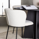 Bootcut kulatý jídelní stůl - černá / černá Fanéer + jídelní židle Edina - černá / bílá Boucle _4