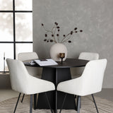 Kulatý jídelní stůl Bootcut – černá / černá Fanéer + jídelní židle Rosie – černá / béžová látka _4