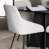 Kulatý jídelní stůl Bootcut – černá / černá Fanéer + jídelní židle Rosie – černá / béžová látka _4