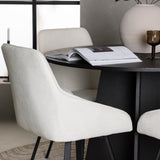 Kulatý jídelní stůl Bootcut – černá / černá Fanéer + jídelní židle Rosie – černá / béžová látka _4