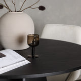 Kulatý jídelní stůl Bootcut – černá / černá Fanéer + jídelní židle Rosie – černá / béžová látka _4