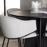 Bootcut kulatý jídelní stůl - černá / černá Fanéer + jídelní židle Evelina - černá / světle šedá Velvet _4