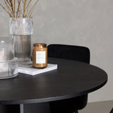 Bootcut kulatý jídelní stůl - černá / černá Fanéer + noční jídelní židle - černá / černá sametová _4