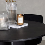 Bootcut kulatý jídelní stůl - černá / černá Fanéer + noční jídelní židle - černá / černá sametová _4