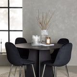 Bootcut kulatý jídelní stůl - černá / černá Fanéer + jídelní židle Polar - černý samet / chrom _4