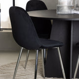 Bootcut kulatý jídelní stůl - černá / černá Fanéer + jídelní židle Polar - černý samet / chrom _4