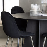 Bootcut kulatý jídelní stůl - černá / černá Fanéer + jídelní židle Polar - černý samet / chrom _4