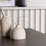 Jídelní stůl Kaseidon – kaučukové dřevo / tmavě hnědá MDF + jídelní židle Polar – černá / béžová Boucle _4