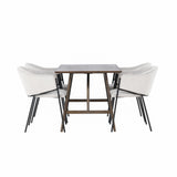 Jídelní stůl Kaseidon – kaučukové dřevo / tmavě hnědá MDF + jídelní židle Evelina – černá / světle šedá Velvet _4