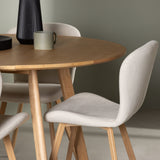 Jídelní stůl Yakidon - Gumové dřevo / Oaklook MDF + Jídelní židle Lilja - Oaklook / Béžová látka _4