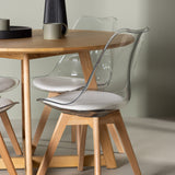 Yakidon Jídelní stůl - Gumové dřevo / Oaklook MDF +Edvin Jídelní židle - Nature / PET (polštář bílý) PET povrch, sedák s běžnou houbou _4