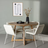 Jídelní stůl Yakidon - Gumové dřevo / Oaklook MDF + Jídelní židle Tvist - Béžová / Béžová PU _4